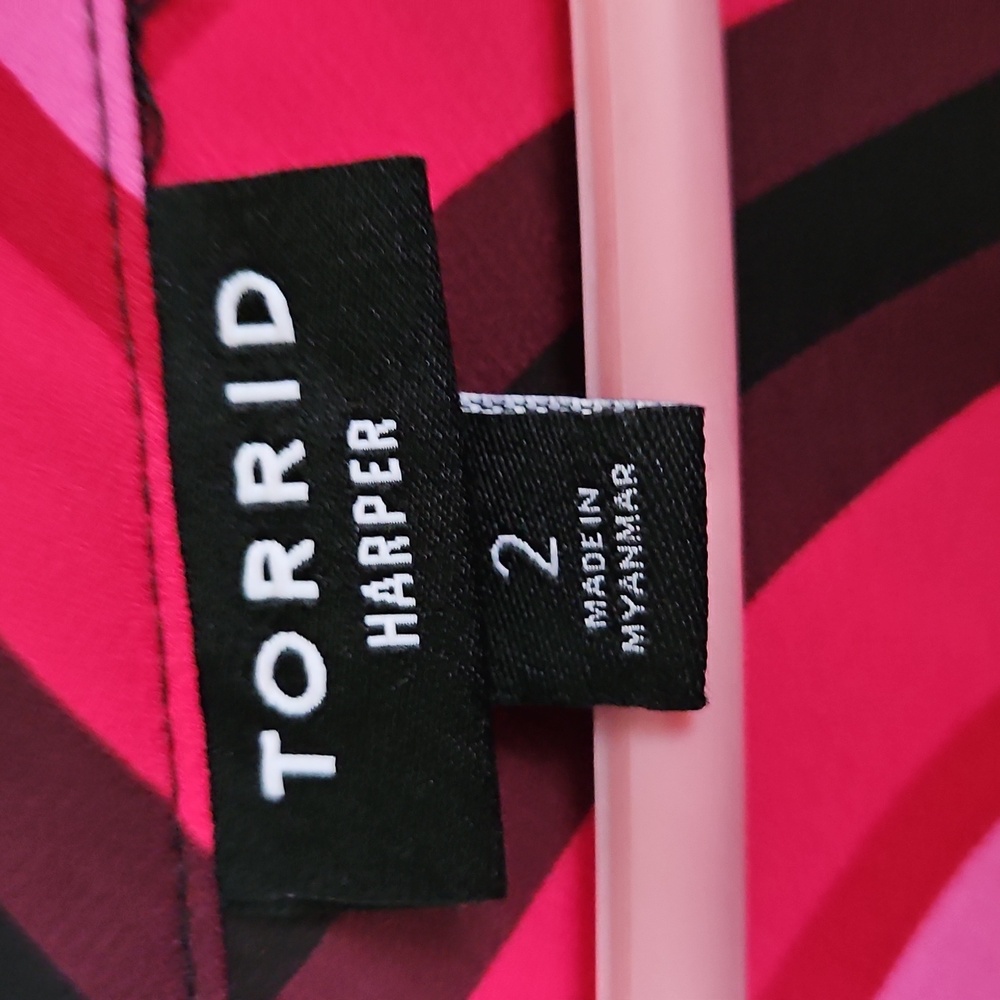 Striped Pink and Black Women's Top - Picture 2 of 2